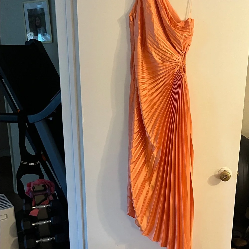 Vici One-Shoulder Coral Dress - Picture 5 of 7